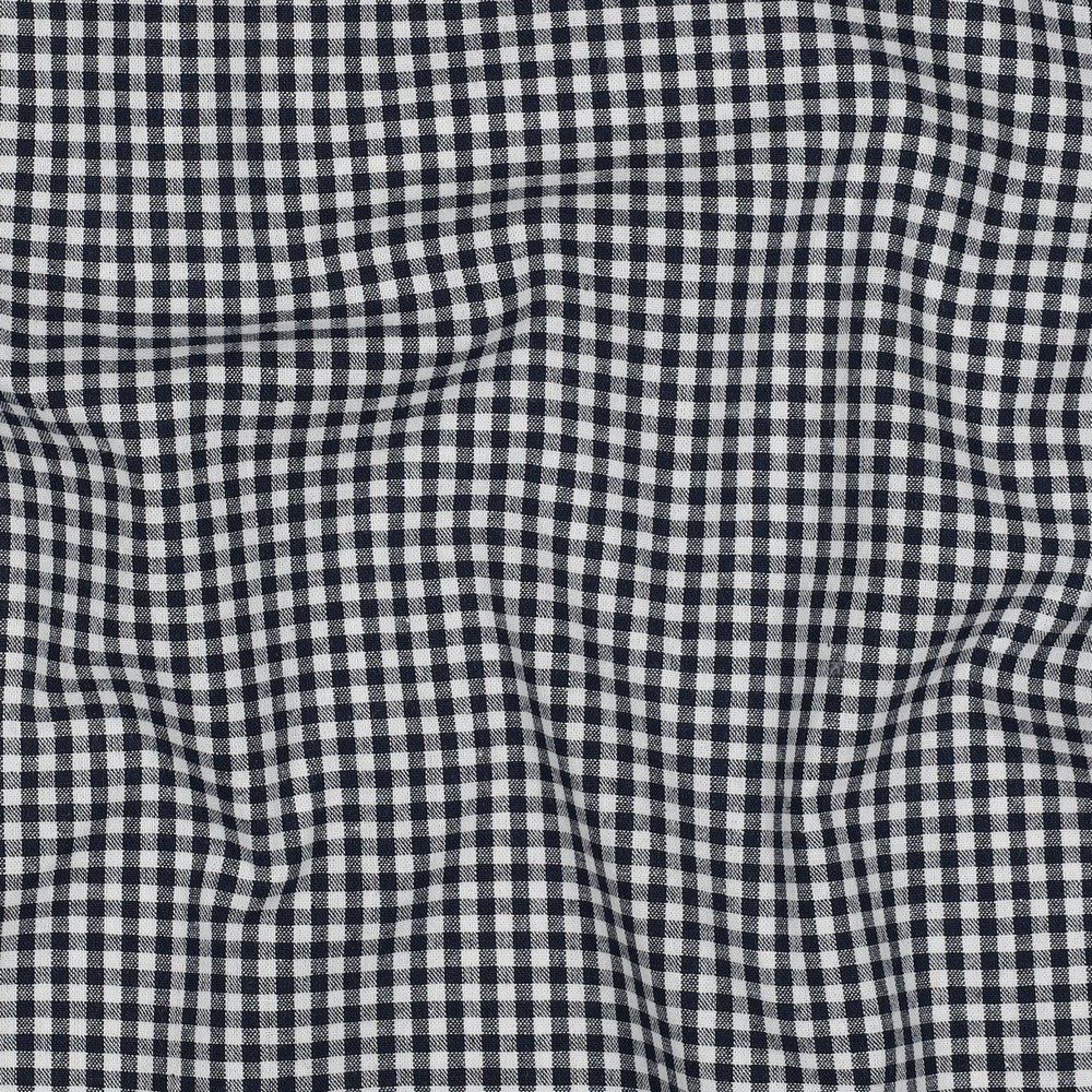 Yarn dyed poplin ruit 2.7mm navy