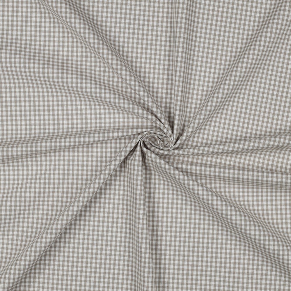 Yarn dyed poplin ruit 2.7mm zand