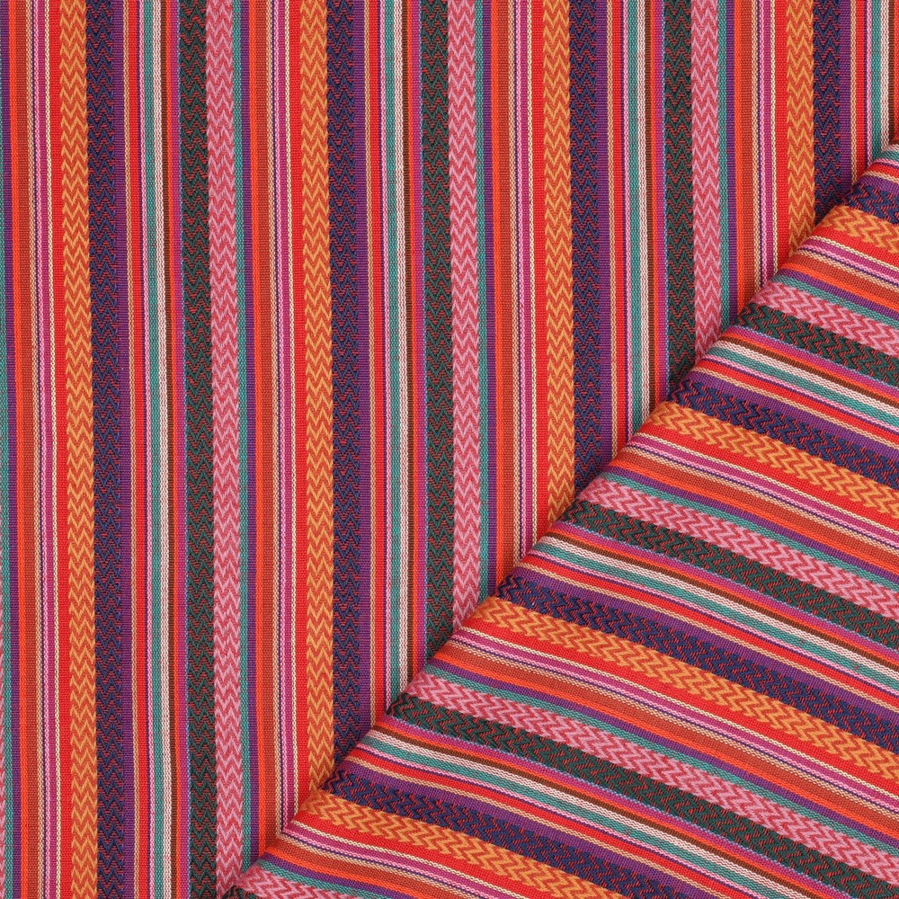 Yarn dyed strepen jacquard multicolor.