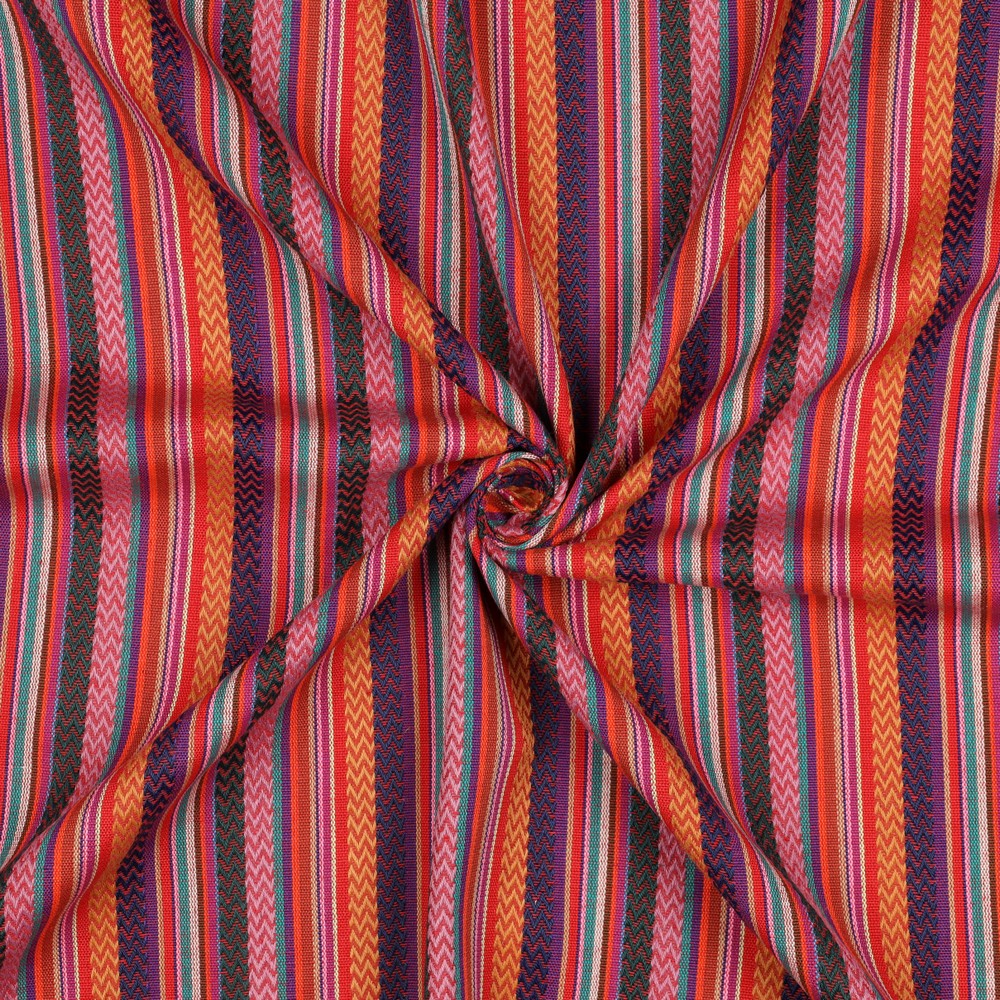 Yarn dyed strepen jacquard multicolor.