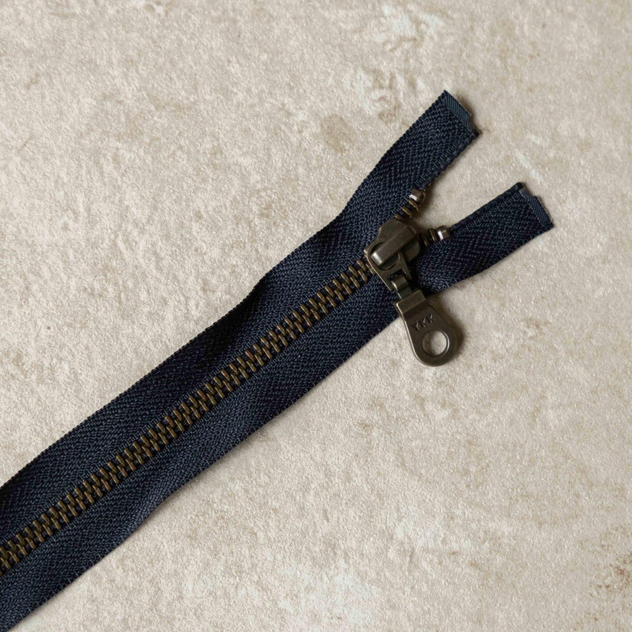 YKK - Metalen rits brons deelbaar - 40 | 60 cm - Donkerblauw (071) 60