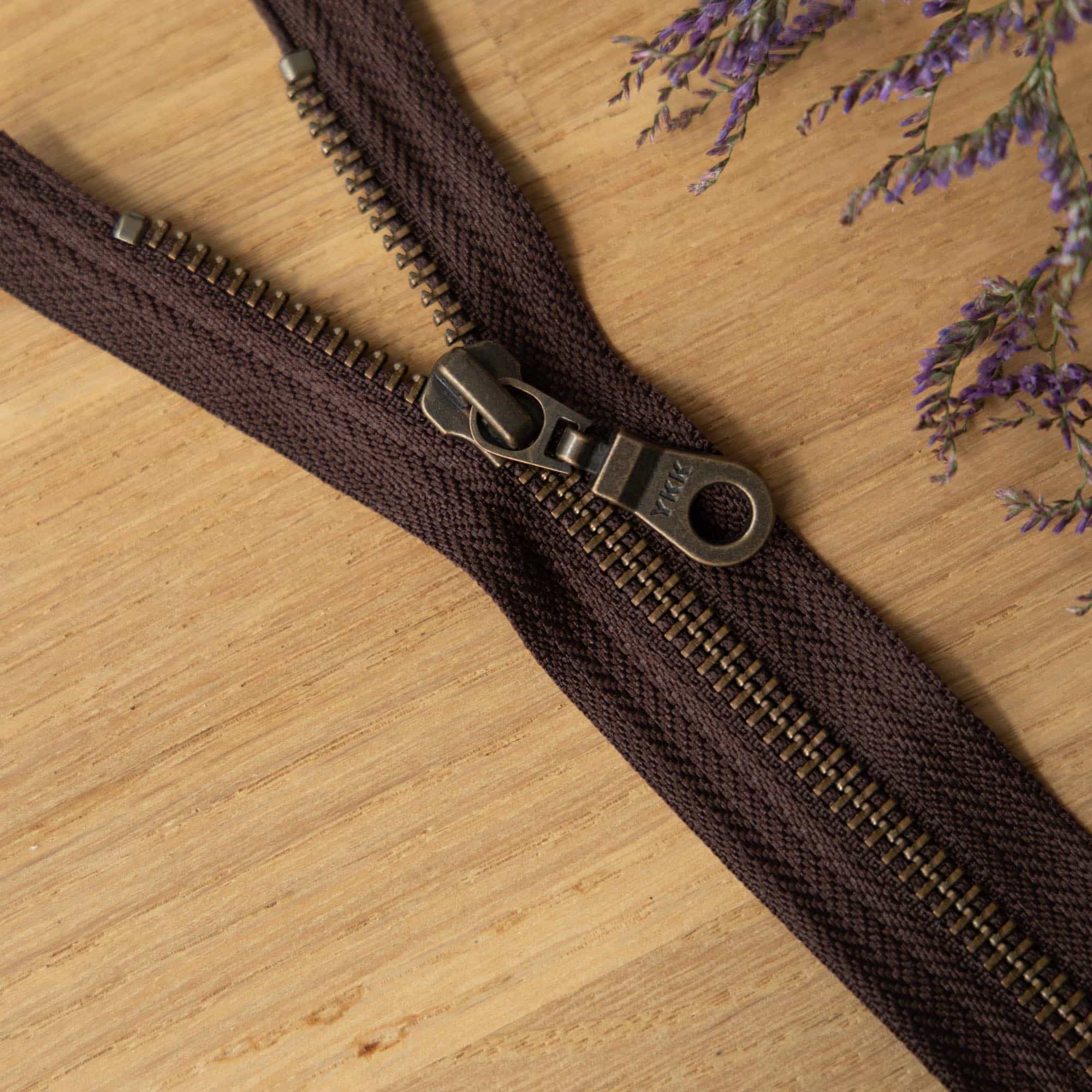 YKK - Metalen rits brons deelbaar - 40 | 60 cm - Donkerbruin (570) 60