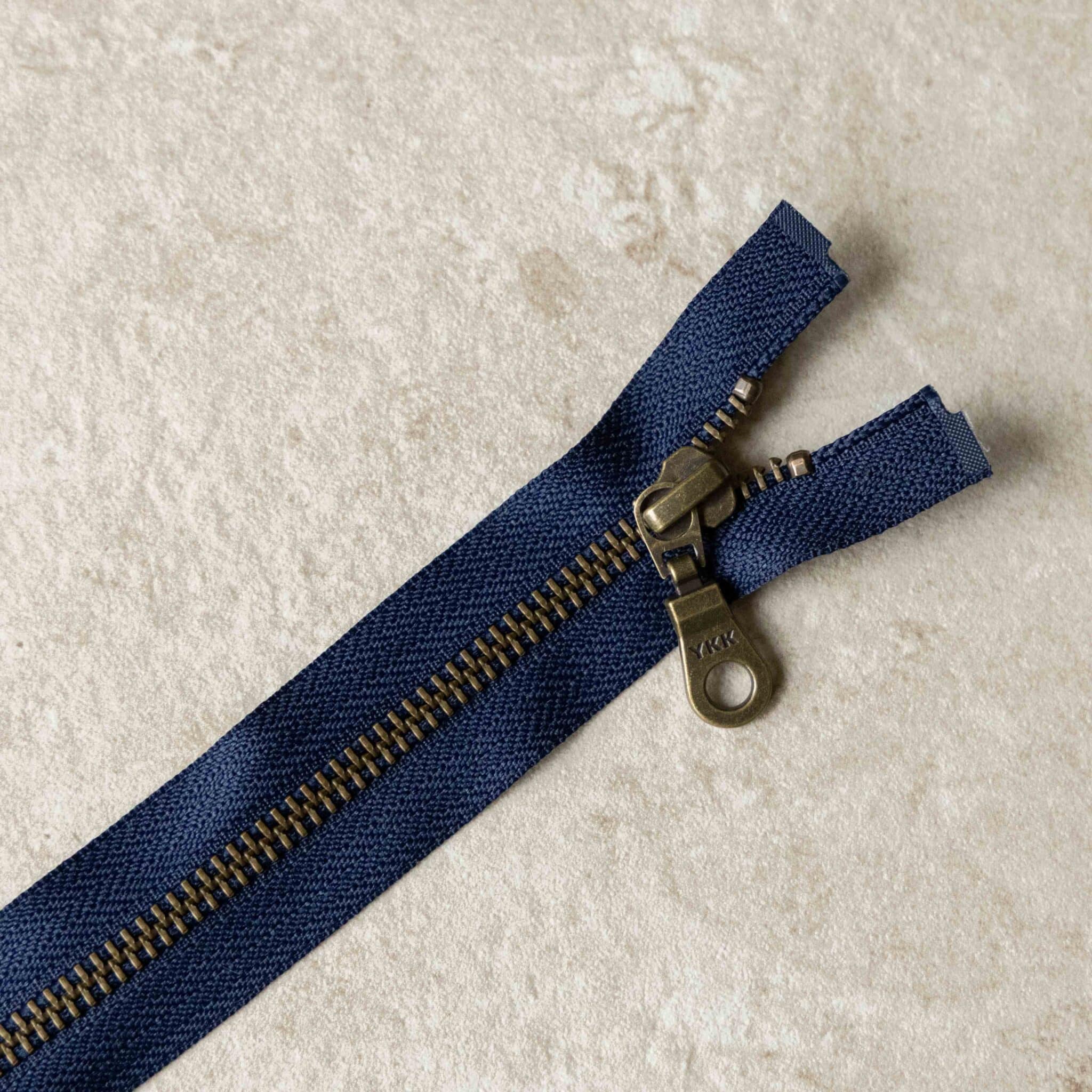 YKK - Metalen rits brons deelbaar - 40 | 60 cm - Marine (058) 60
