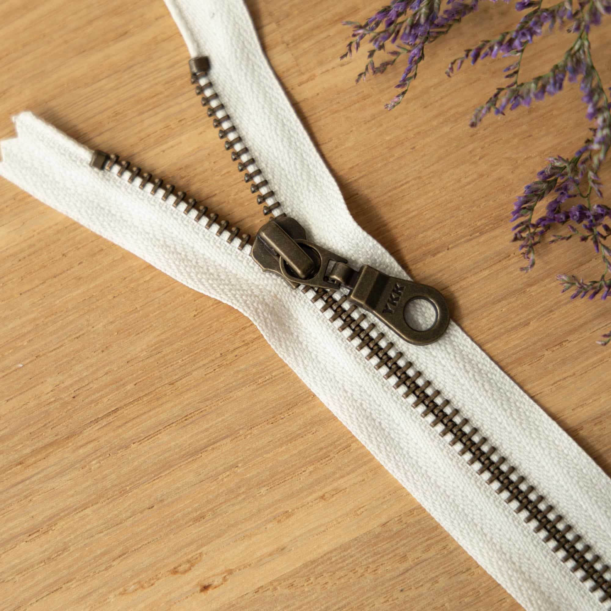 YKK - Metalen rits brons deelbaar - 40 | 60 cm - Offwhite (841) 40
