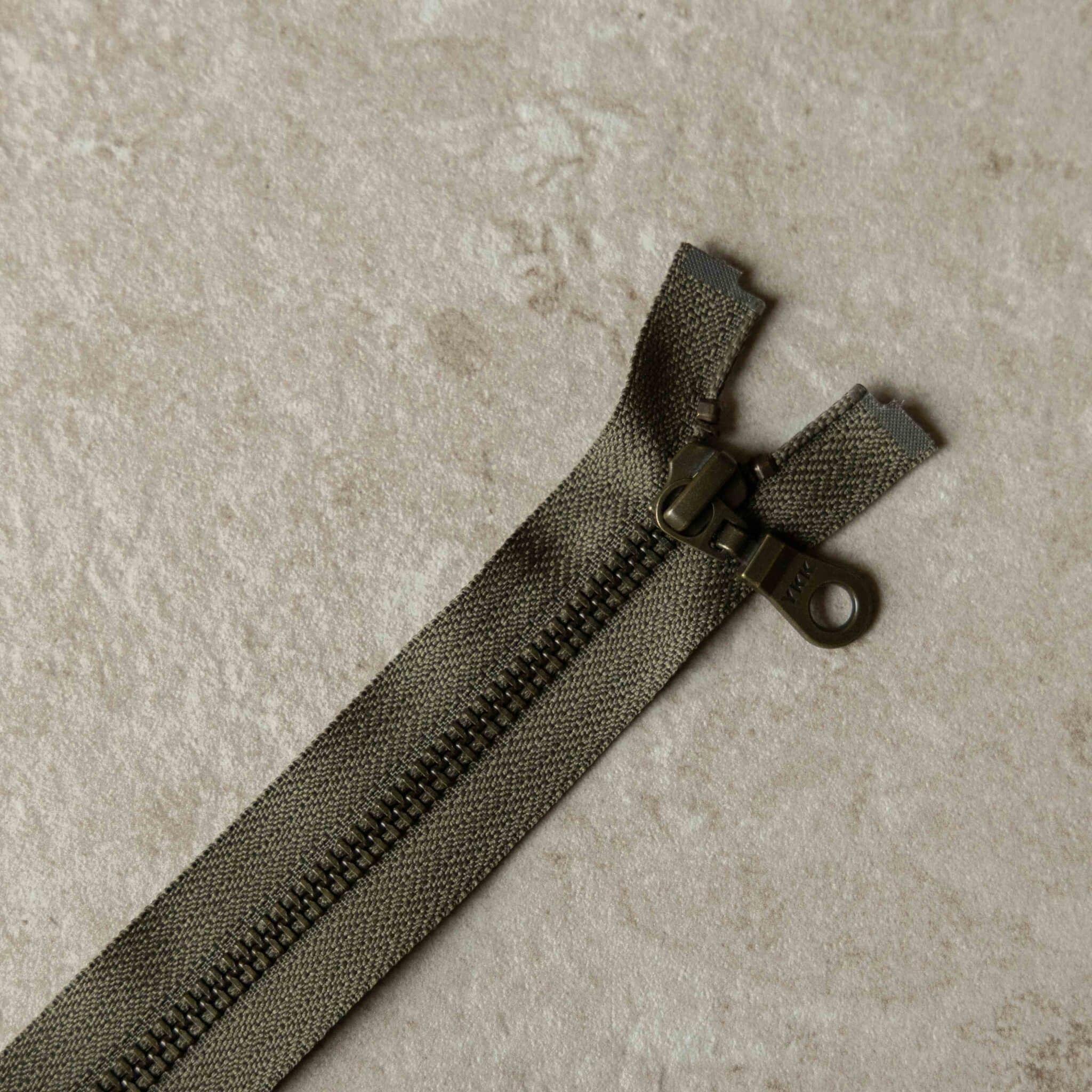 YKK - Metalen rits brons deelbaar - 40 | 60 cm - Olijfgroen (567) 40