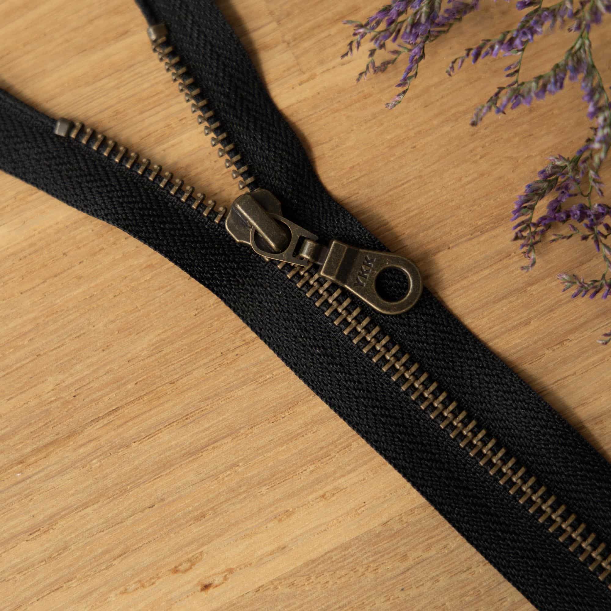 YKK - Metalen rits brons deelbaar - 40 | 60 cm - Zwart (580) 40