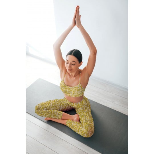Yoga sportwear abstract inca geel