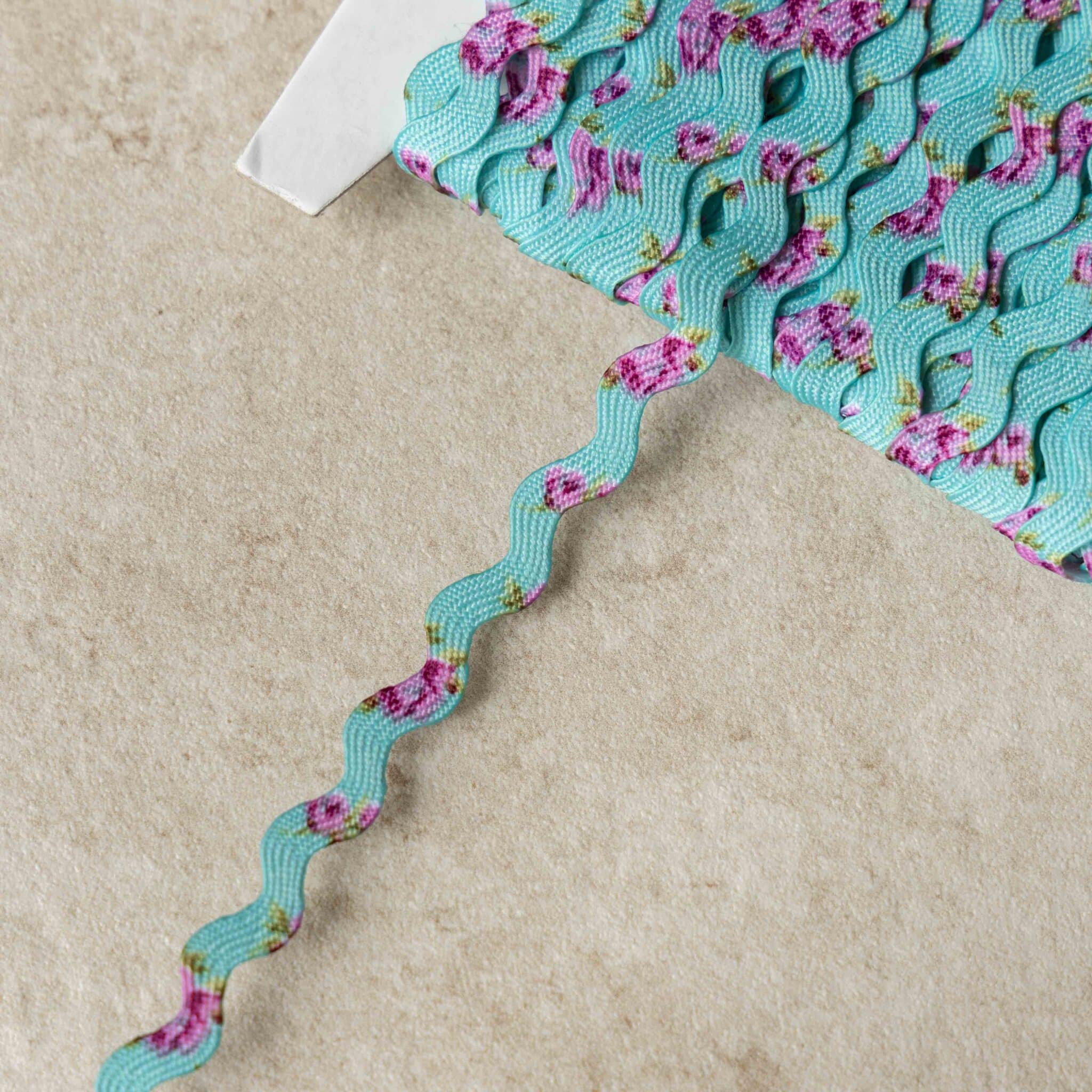 Zigzagband bloemen - Mint