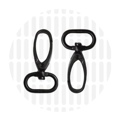 Zipper Zoo - Elegante musketon 20mm - 2 stuks - Zwart