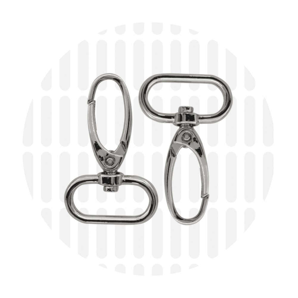 Zipper Zoo - Elegante musketon 25mm - 2 stuks - Zilver