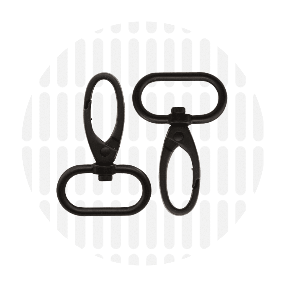 Zipper Zoo - Elegante musketon 25mm - 2 stuks - Zwart