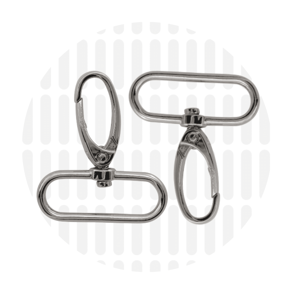 Zipper Zoo - Elegante musketon 38mm - 2 stuks - Zilver