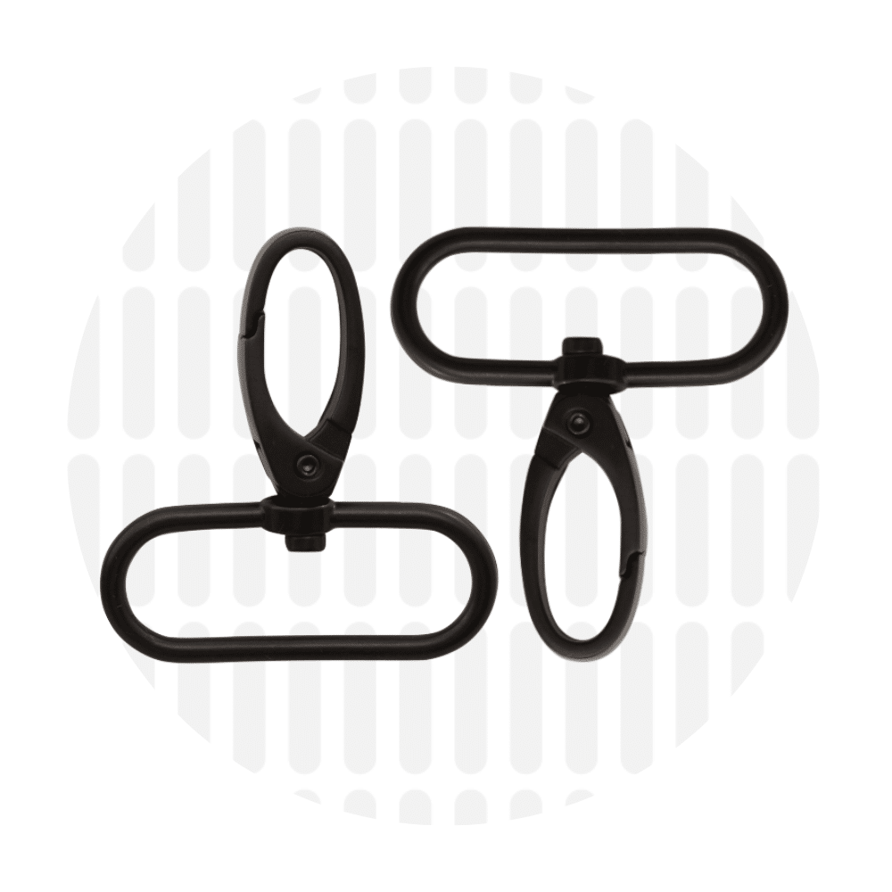 Zipper Zoo - Elegante musketon 38mm - 2 stuks - Zwart