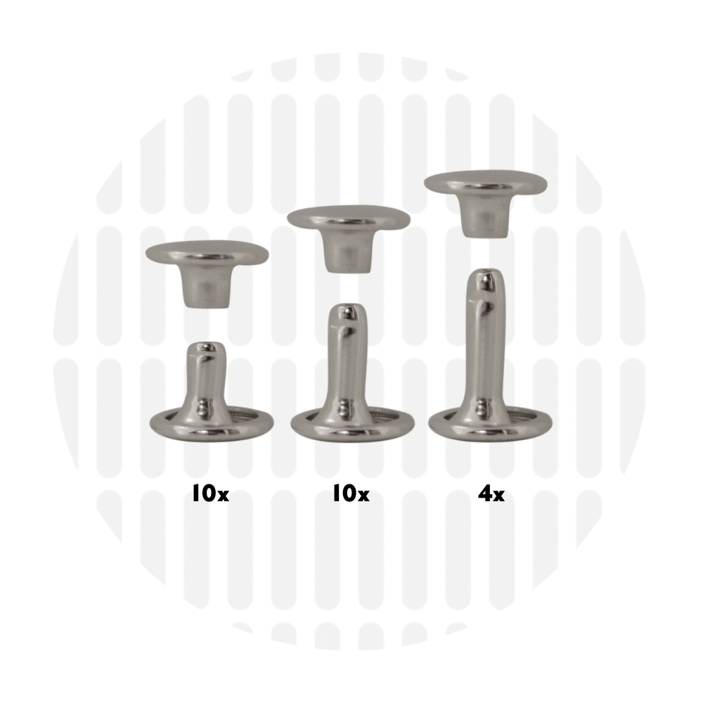 Zipper Zoo - Holnieten / rivetten 9mm - 24 stuks