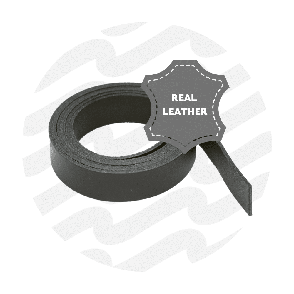 Zipper Zoo - Leren band 20mm zwart - 130cm