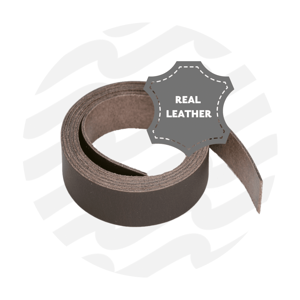 Zipper Zoo - Leren band 25mm chocolat - 130cm