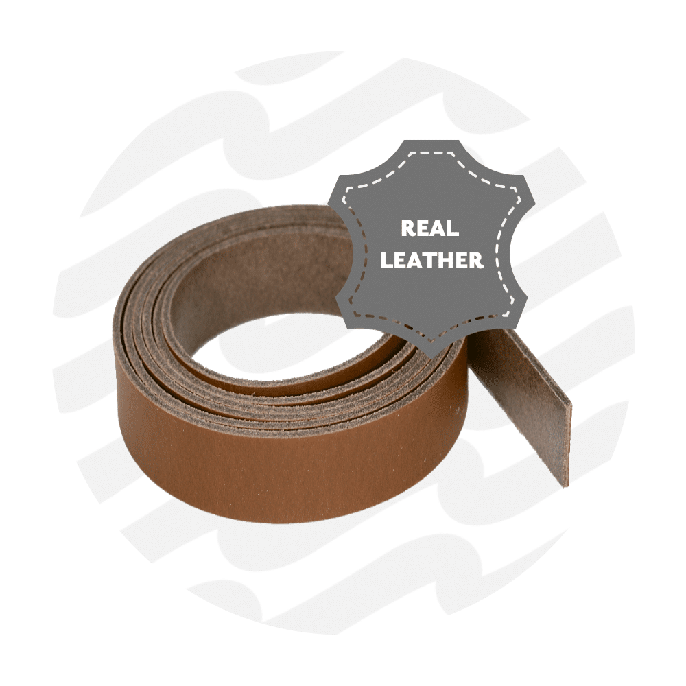 Zipper Zoo - Leren band 25mm hazelnut - 130cm