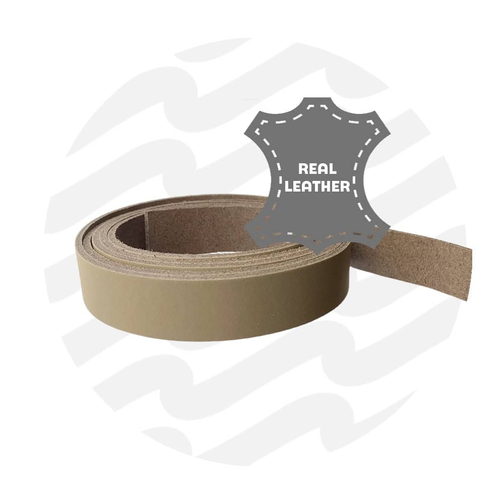 Zipper Zoo - Leren band 25mm taupe - 130cm