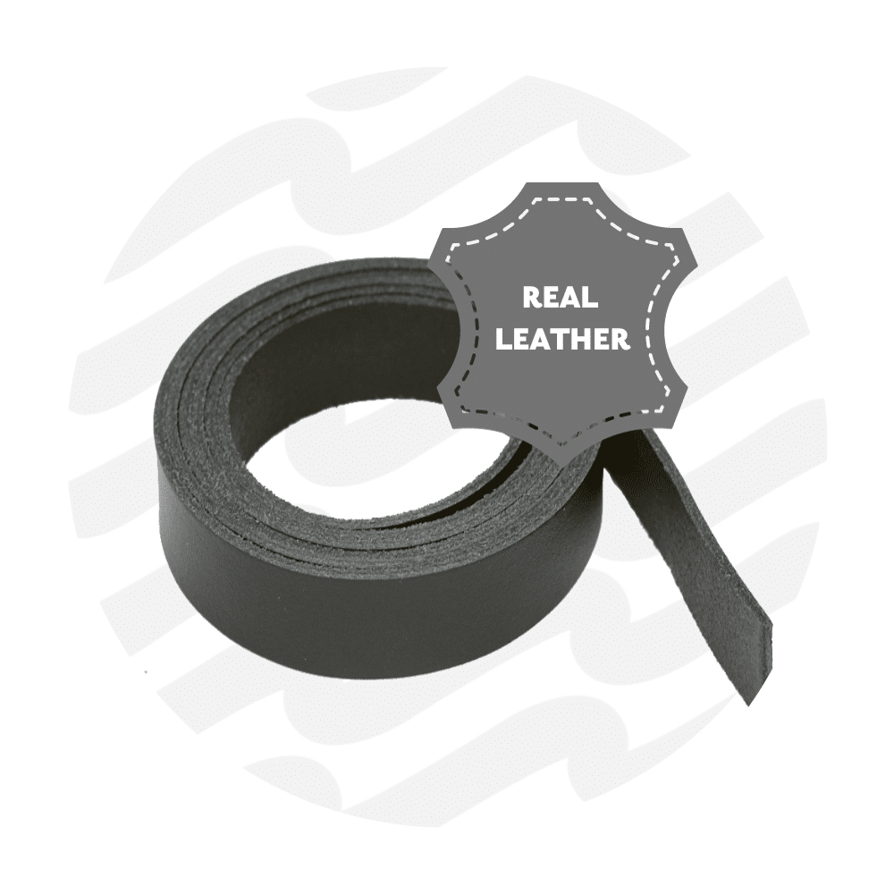 Zipper Zoo - Leren band 25mm zwart - 130cm
