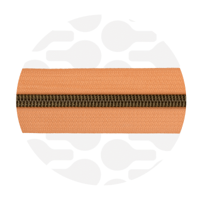 Zipper Zoo - Nylon rits apricot - 1 meter - Brons