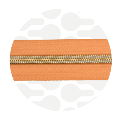 Zipper Zoo - Nylon rits apricot - 1 meter - Goud