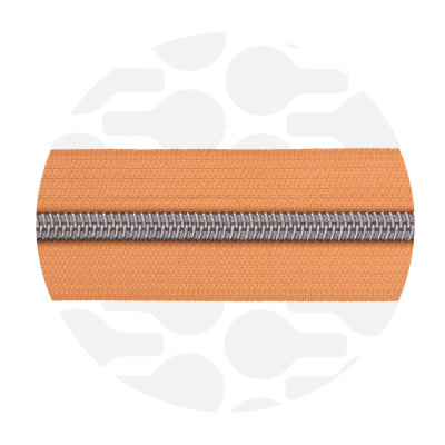 Zipper Zoo - Nylon rits apricot - 1 meter - Zilver