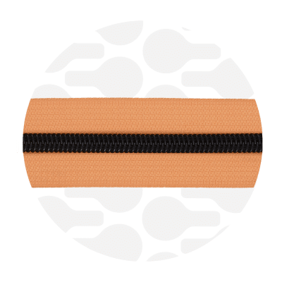 Zipper Zoo - Nylon rits apricot - 1 meter - Zwart
