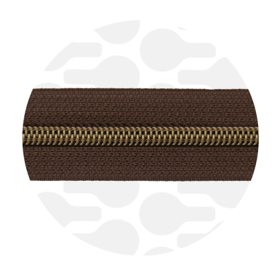 Zipper Zoo - Nylon rits brownie - 1 meter - Brons