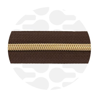 Zipper Zoo - Nylon rits brownie - 1 meter - Goud