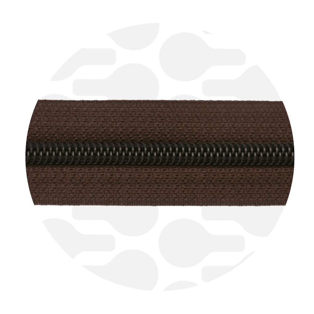 Zipper Zoo - Nylon rits brownie - 1 meter - Zwart