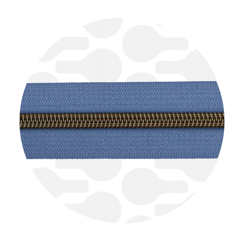 Zipper Zoo - Nylon rits cloudy - 1 meter - Brons