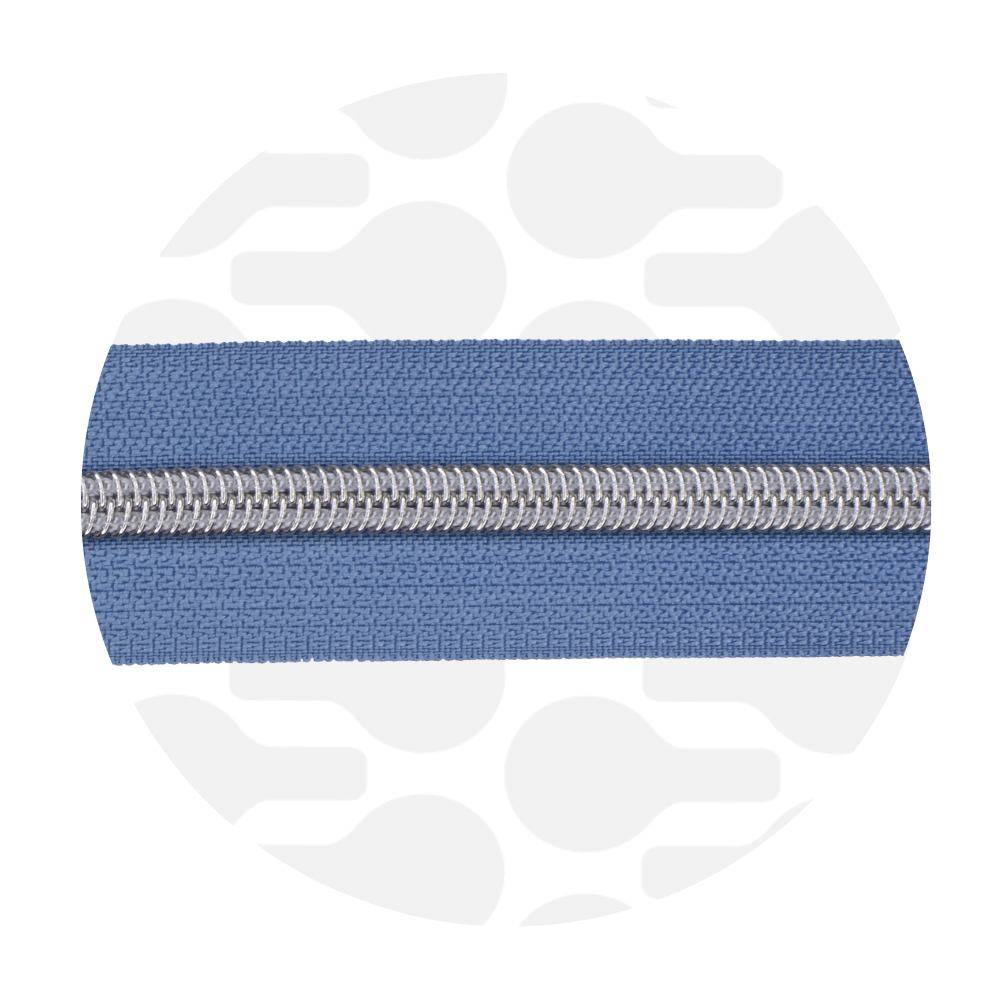 Zipper Zoo - Nylon rits cloudy - 1 meter - Zilver