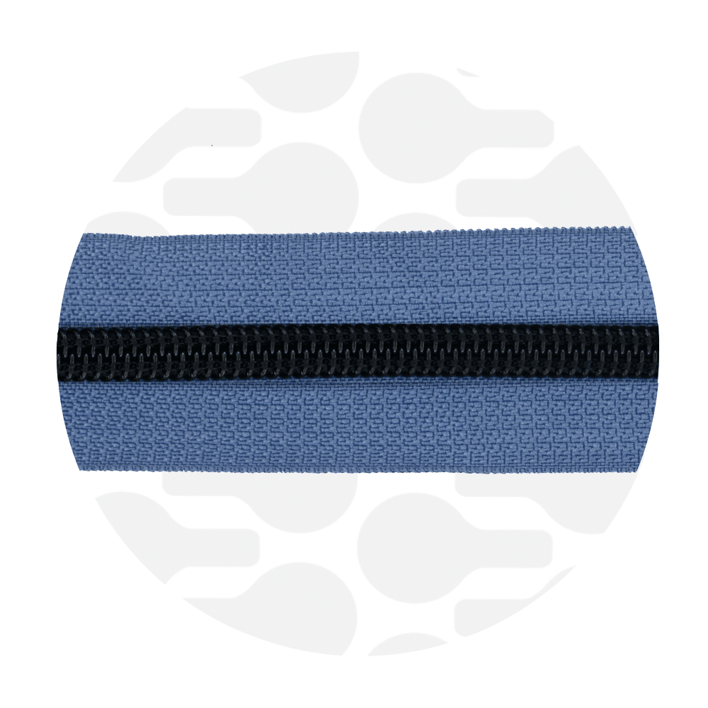 Zipper Zoo - Nylon rits cloudy - 1 meter - Zwart