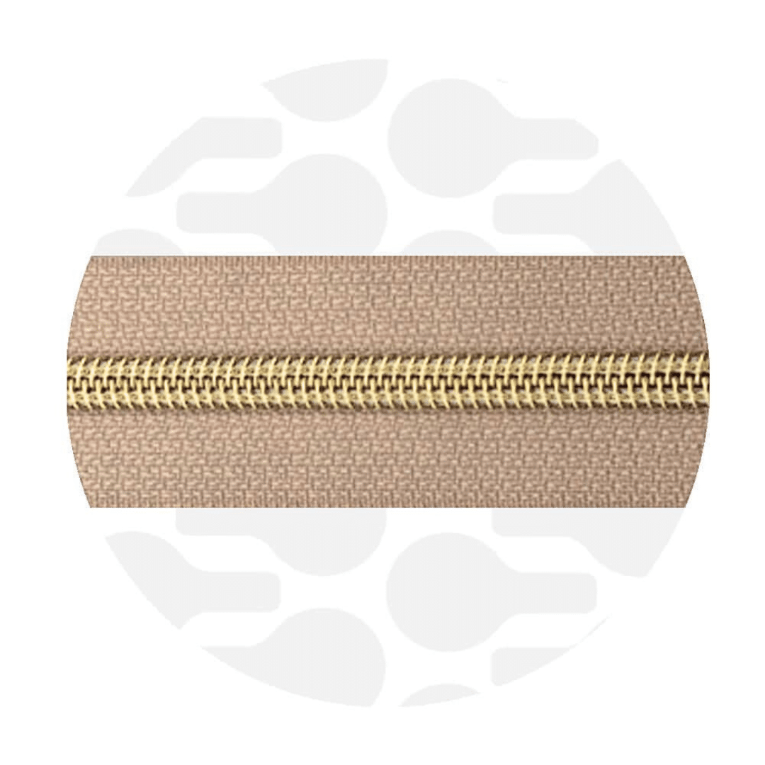 Zipper Zoo - Nylon rits dusty peach - 1 meter - Goud