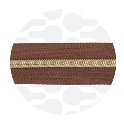 Zipper Zoo - Nylon rits earth brown  - 1 meter