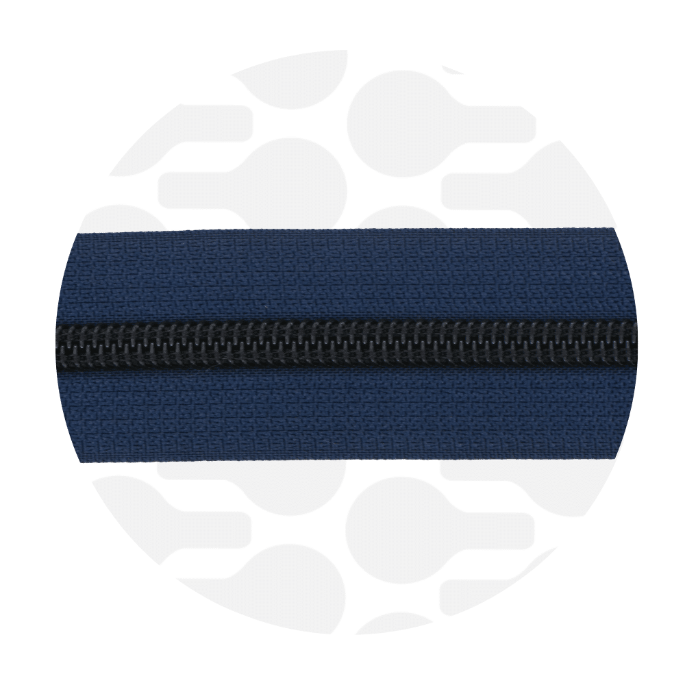 Zipper Zoo - Nylon rits ink blue - 1 meter - Zwart