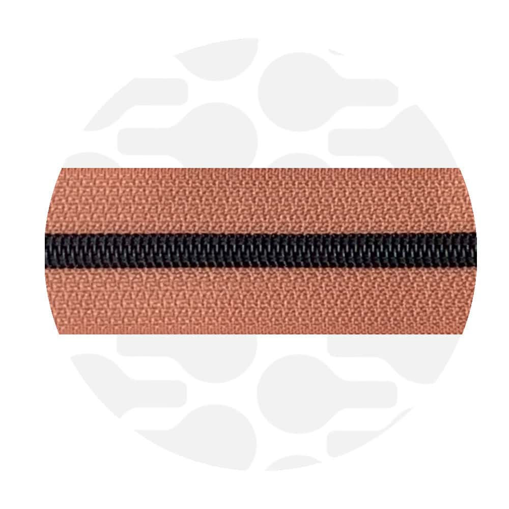 Zipper Zoo - Nylon rits melon blush - 1 meter - Zwart