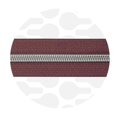 Zipper Zoo - Nylon rits porto red - 1 meter - Zilver