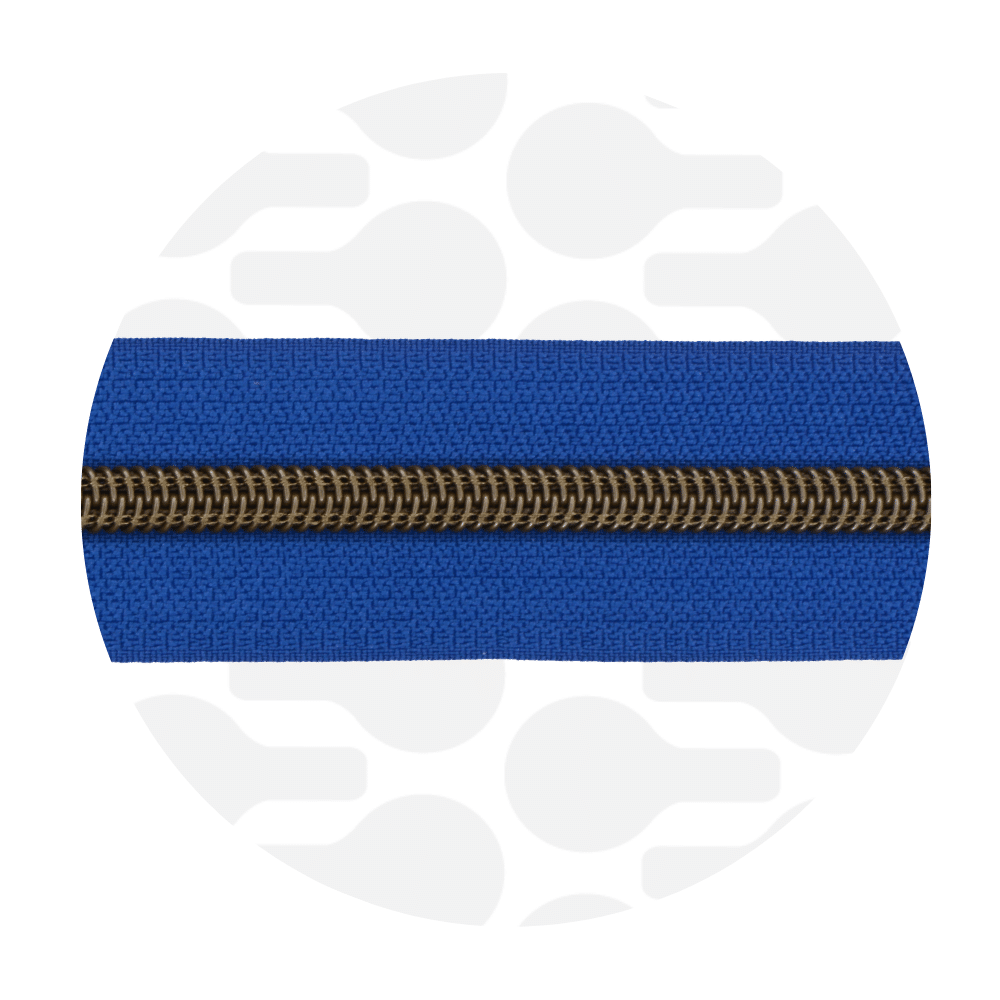Zipper Zoo - Nylon rits royal blue - 1 meter - Brons