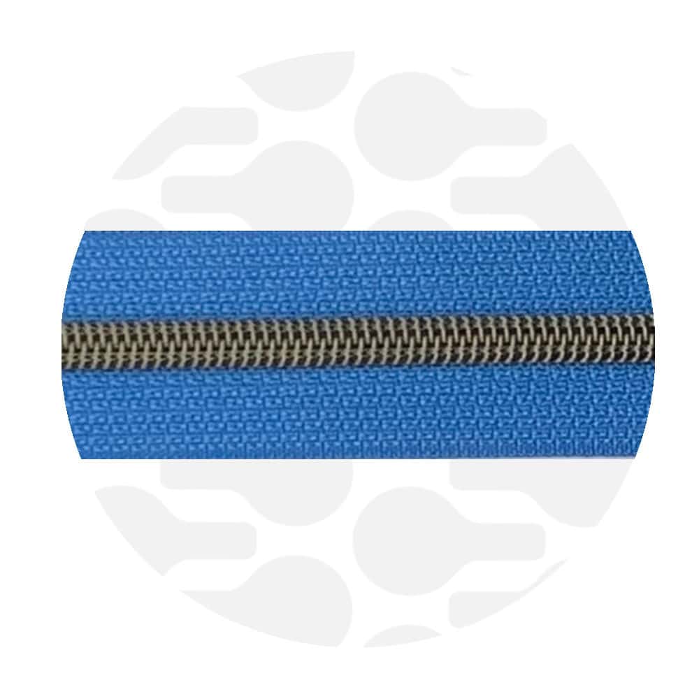 Zipper Zoo - Nylon rits sea of belize blue - Brons