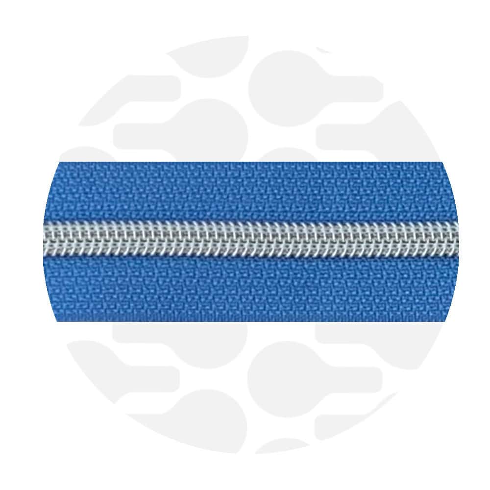 Zipper Zoo - Nylon rits sea of belize blue - Zilver