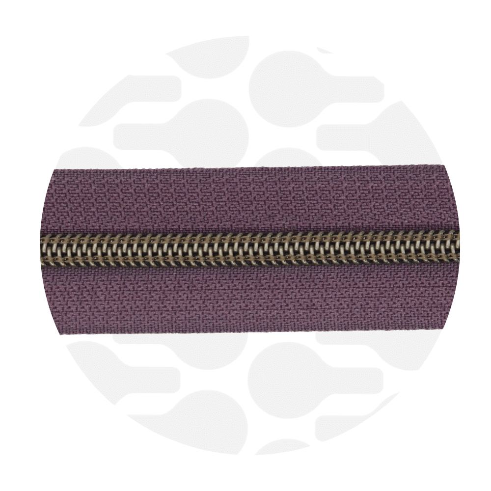 Zipper Zoo - Nylon rits smokey aubergine - 1 meter
