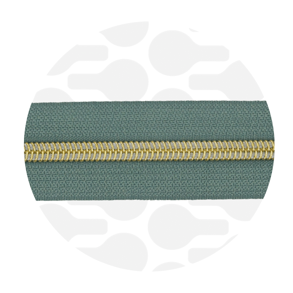 Zipper Zoo - Nylon rits smokey green - 1 meter