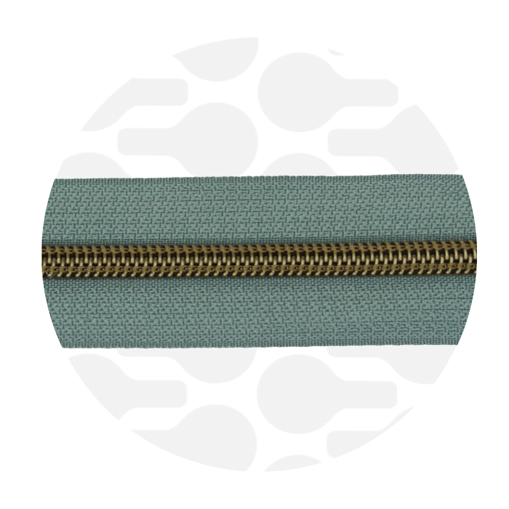 Zipper Zoo - Nylon rits smokey green - 1 meter