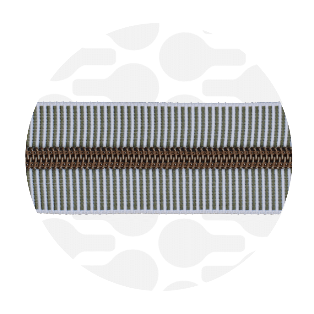 Zipper Zoo - Nylon rits strepen olive - 1 meter