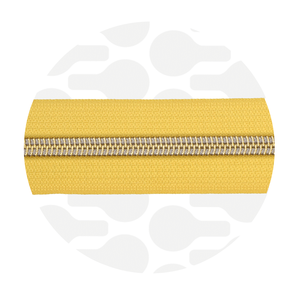 Zipper Zoo - Nylon rits sunny yellow - 1 meter - Goud