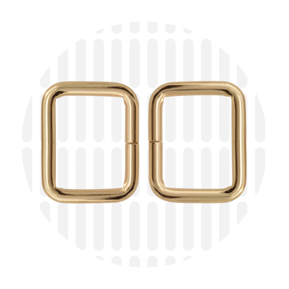 Zipper Zoo - Rechthoekige ring 25mm - 2 stuks - Goud