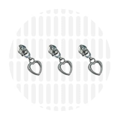 Zipper Zoo - Schuiver hart - 3 stuks - Zilver