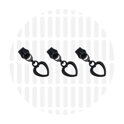 Zipper Zoo - Schuiver hart - 3 stuks - Zwart