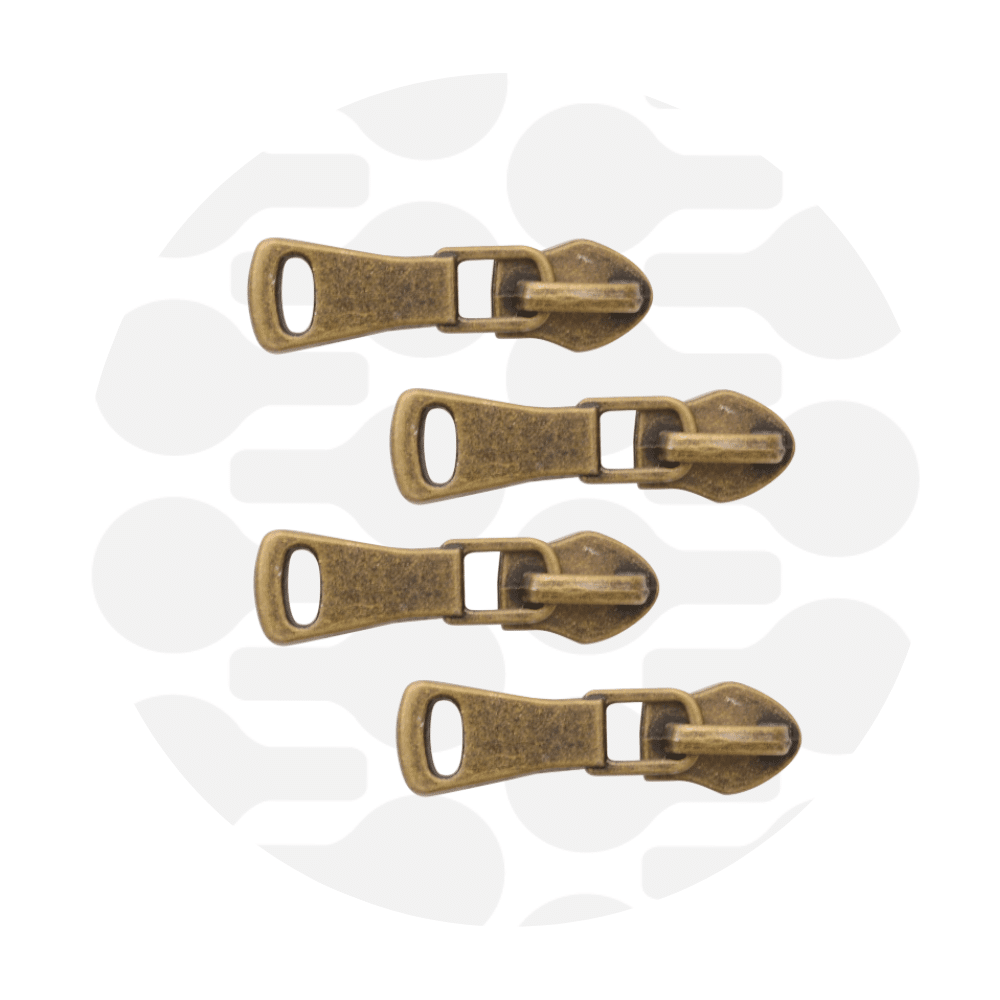 Zipper Zoo - Schuiver rits allround - 4 stuks - Brons